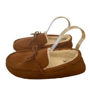 Nordstrom Rack Paul Indoor/Outdoor Faux Fur Lined Slipper Brown Chestnut Sz M